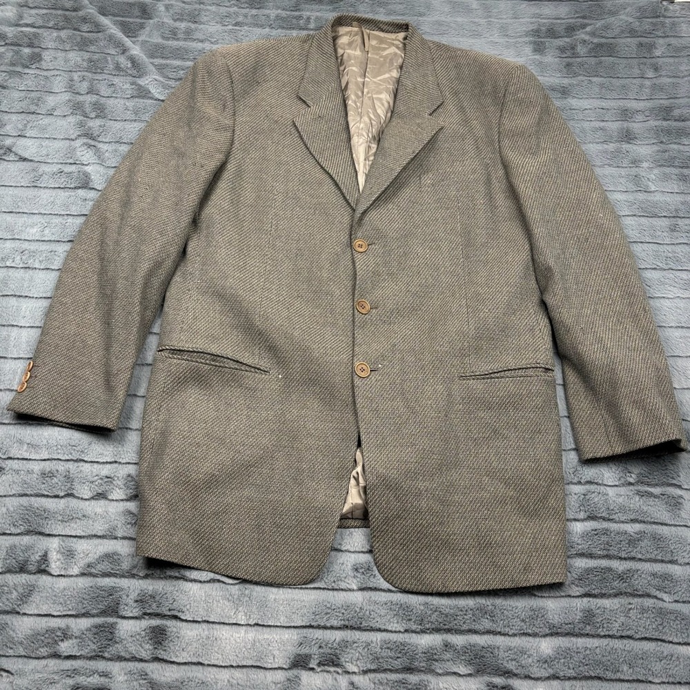 Armani Collezioni Wool Cashmere Blazer Mens 44L Brown Sport Coat Italy 11607